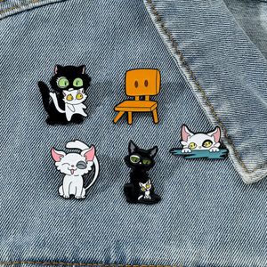 Katzen Kaninchen Brosche süße Anime -Filme Spiele Harte Emaille Pins Sammlung Cartoon Brosche Rucksack Hat Bag Kragen Lampelabzeichen