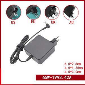 محول الطاقة 65W 19V 3.42A شاحن الحائط 4.0 x1.35mm لشاحن ASUS Tablet Charger الأوروبي في الولايات المتحدة الأمريكية بريطانية بوسع 5.5 × 2.5 مم 4.5 × 3.0 ملم