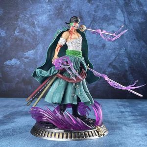 Action Toy Figures Ny One Piece Anime Figure Bath Blood Roronoa Zoro PVC 21cm Action Figure Collection Exquisite Model Födelsedagspresenter Figurin