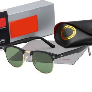 Principais bandas de luxo com óculos de sol Lens Designer feminino masculino Óculos sênior para mulheres Óculos de óculos RAY RAY VINTAGE METAL BANS COMPOS DE SOL COM LEOPARDO DE CAIXA