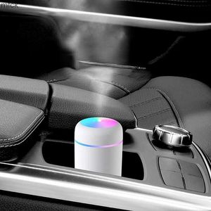 Luftfuktare 300 ml luftfuktare bärbar USB ultraljud färgglad kopp aroma diffusor cool mist maker luftfuktare rening med ljus för bil