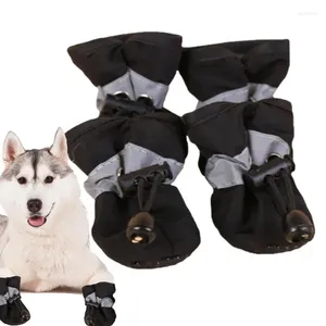 Botas de vestuário para cães 4 pcs Rain Shoes com protetor anti-deslizamento respirável e respirável ajustável
