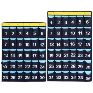 Calculators 30 Pockets Numbered Classroom Pocket Chart for Cell Phones Calculator Hanging Storage Bag Organizer for Home Wall Door