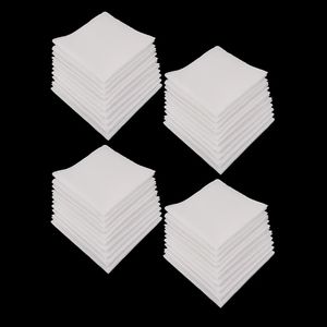 2040pcs check schet bolso quadrado algodão branco lenços de algodão Homens Hankies Casamento 11x11 babador de baby bibs 240401