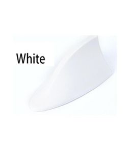 Universal Car Roof White Shark Fin Antenna Cover AM FM Radio Signal Aerial Adhesive Tape Base Fits Most Auto Cars SUV Truck2358371