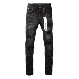 Brand viola di alta qualità24 marca viola graffiti jeans high street vernice sfilacciata