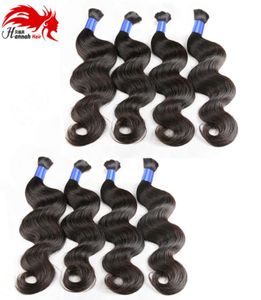 Cabelo humano para micro tranças cabelos a granel sem trama brasileira onda de corpo preto natural brasileiro Extensões de cabelo a granel humano9964738