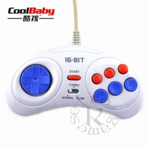 Gamepads 2pcs 16 bit klasik kablolu oyun denetleyicisi Sega Genesis 6 için Sega Mega Drive modu için gamepad hızlı yavaş beyaz