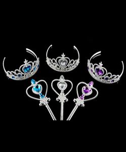 Fashion Princess Style Hair Accessories Crown and Magic Stick Lovely Birthday Party Cosplay for Girls Multi Colors Choicea191502002