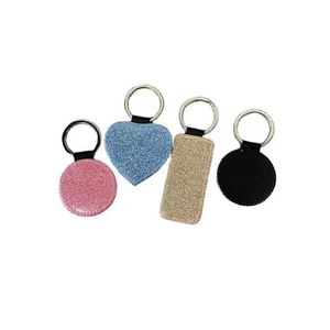 Chaços de chaves glitter pu pU em branco transferência térmica de sublimação térmica Charms de telefone bling bling para o Natal em rodada ele dhtvq