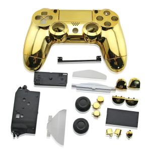 Fälle PS4 Full -Set -Gehäuseschalen -Tasten für PS4 V1 Controller Fall Cover PlayStation 4 DualShock 4 Wireless Gamepad Plattierchrom