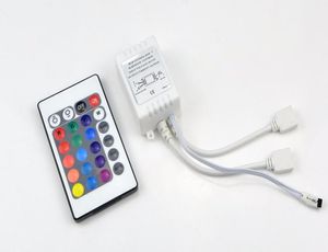 24 tasti Dual Connectors Output IR Remote RGB Controller DC12V 2 porte Dimmer per 3528 5050 3014 SMD LED RGB Light Control1059056