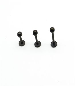 Black Labret Ring Lip Stud Bar Steel 16 Gauge Popular Body Jewelry liage Tragus Piercing Chin Helix Wholesa4233156