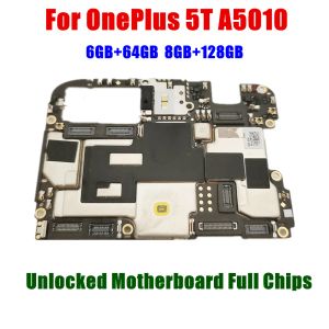 Tillbehör Lås upp Main Board Mainboard Moderboard med chipskretsar Flex Cable Logic Board för OnePlus 5T OnePlus5T A5010 64GB