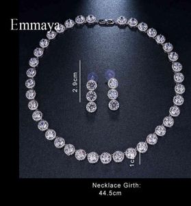 EMMAYA Un set di matrimoni con zirconia cubica AAA Gold and White Bride Amante di gioielli popolari 2807733