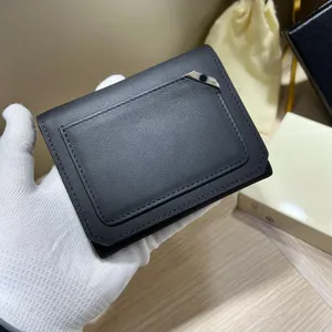Mode Original Designer Men's Wallet Credit Card Holder Original Box Father's Day Gift Button Zipper Folding Pocket USD Plånböcker Top Cowhide Handbag Purse