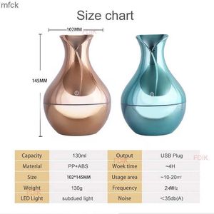 Humidifiers 130ML USB Aroma Diffuser Mini Wood grain Air Humidifier Ultrasonic Atomizer Aromatherapy Oil Diffuser 7 Color Led Ligh