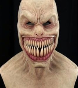 Yeni korku stalker maskesi cosplay ürpertici canavar büyük ağız dişleri chompers lateks maskeler cadılar bayramı partisi korkutucu kostüm proplar q0806624938