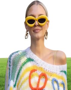 Yeni kırmızı dudak şekli y2k güneş gözlükleri kadınlar için yeni moda şekeri renk sarı pembe güneş gözlükleri erkekler seksi serin hip hop gözlük179m7241081