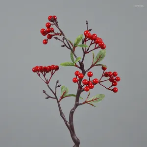 Dekoratif Çiçekler Noel Köpük Arifik Gümüş Altın Kırmızı Berry Bean Twig Şube DIY Xmas El Yapımı Çiçek Buket Dekorasyon