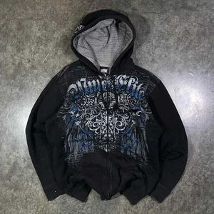 Kvinnors hoodies tröjor man hoodie ny amerikansk retro gotiska trycktröjor tröjor män y2k street fritid trend joker tröja akatsuki mode lös 240413