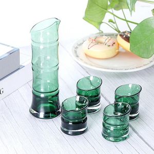 Wine Glasses Bamboo Shaped Glass Cup Japanese Creative Artificial Blowing Crystal Sake Pot Set S Bulk