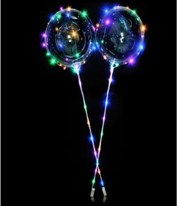 Hela 20 -tums klara lysande LED -bobo -ballonger med 70 cm Stick Wedding Party Decorations Ballon1133280