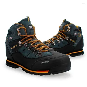 Buty fitness oryginalne skórzane męskie wędrowni mężczyźni High-top Waterproof Mountain Sneakers