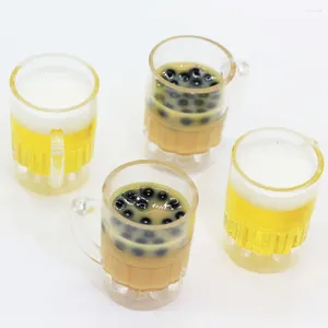 Decorative Flowers 10/20pcs Simulation Re-ment Stereoscopic Beer Mug Milk Tea Cup Resin Charms For Miniature Doll House Accessories Or