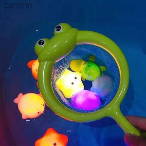 Bath Toys Baby Bath Toys Flashing Colorful Led Light Floating Bathtub Toy For Kid Toddler Preschool Stora leksaker för badrumsvatten Tub Game 240413