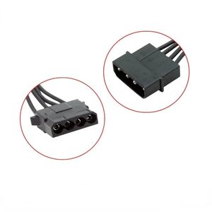 2024 1x Kable komputerowe Duży 4 -pinowy samiec do żeńskiej 4p IDE Power Kabel 18AWG dla Molex Connector PC Cable Adapter dla IDE