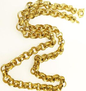 Цепи Золотые вакуумные электронные покрытия Belcher Bolt Cring Link Mens Women Solid Chain Colleery N220CHAINS3664339