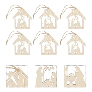 Dekorative Figuren Seil Anhänger Holz basteln die Geburt von Jesus Muster Home Decor Holzhänge Ornament Kinder Kinder und Kunsthandwerk