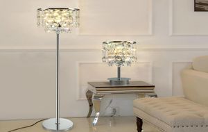 Modern lyxig kristallgolvlampa rökig grå transparent bordslampa Enkel modern studie LED Golvljus för sovrummet vardagsrum4991728