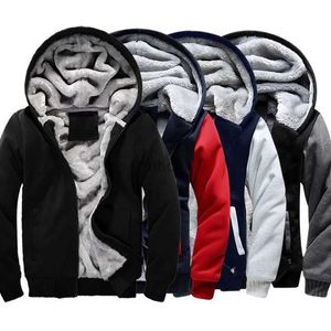 スウェットシャツメンズジャケットメンフーディー冬の温かいジャケットファッション厚い男性フード付きスウェットシャツ男性ウォームスポーツウェアトラックスーツメンズコートS-5XLサイズ240412
