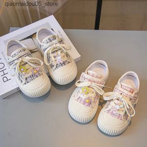 스니커즈 Zapatillas Girls Canvas Shoes 2023 가을 스포츠 신발 다목적 운동화 캐주얼 신발 학생 보드 신발 소프트 밑창 어린이 신발 Q240413