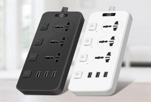 Smart Power Plugs Strip med 3 USB 5V 2A -portar 2500 Joules 65 fot förlängningssladdskyddsskydd för sovsal7239548