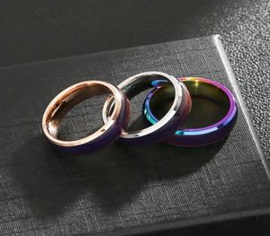 6pcs Stainless steel couple change color mood ring for women and men size 6 to 125616608