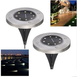 Solpaneler 8ed Powered Ground Light Waterproof Garden Pathway Deck Lights With Lamp för Home Yard Driveway Lawn Road Drop Delivery DH2XY