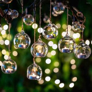 Ljusstakar 8/10/12 cm glashållare hängande tealight globes terrarium bröllop ljusstakvas för hem bar party dekoration