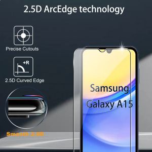 Für Galaxy A15 Screen Protector Samsung 4G 5G, Temperierte Glas HD 9H transparent Ultra Clear Anti Scratch Case Friendly