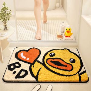 B. Duck Little amarelo banheiro absorvente espessado em piso no chão de tapete de tapete doméstico porta vaso sanitário