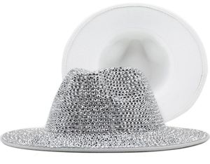 Luxury Diamond Bucket Hat Woman Man Rhinestone Fedora Hats for Women Men Sunhat Sunhats Girl Party Night Performance Cap Bling Fis9716002