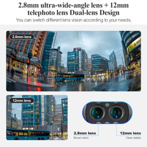 Techage 8MP WiFi Camera 8x Hybrid Zoom 2.8+12mm Dual Lens PTZ IP Camera Auto Tracking Security Video Surveillance Camera onvif