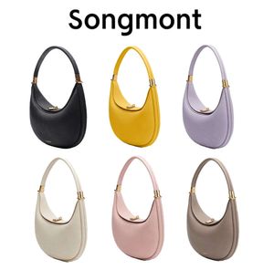 Mode Songmont Crescent Luna Designer Bag Strap Womens Mens Luxurys Handbag Crossbody Half Moon Bags Totes avtagbar axel Sling Satchel Calfskin Bag 5477