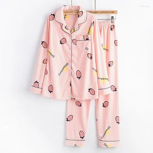 Home Clothing 2024 Autumn Women Ladies Sexy Printed Cotton Pajamas Sets Long Sleeve Tops Pants Sleepwear Cartoon Mujer Nightwear Pyjama