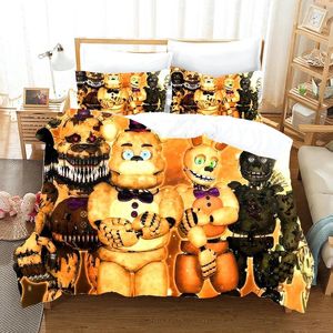 Bedding Sets Teddy Bear Set Cartoon Cotton Children's Doll Down Quilt Cover Pillowcase 2/3 Room Decoration Gif