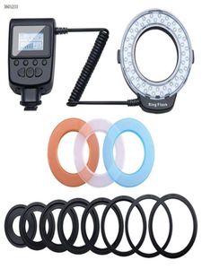 Portable LED Macro Ring Flash Light Lamp för Nikon Olympus Sony DSLR Camera High Resolution LCD Display15085241964288