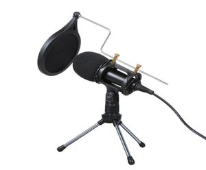 Microfone condensador com fio O 35mm Studio Mic Vocal Recording KTV Karaoke Mic with Stand for PC Phone Video Conferencing3744945