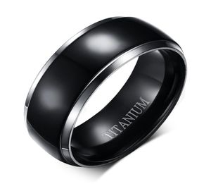 8 -миллиметровые титановые кольца для мужчин женщины черный купол Двухцветный глянцевый высокопольский обручальный кольцо размер 6137305875
